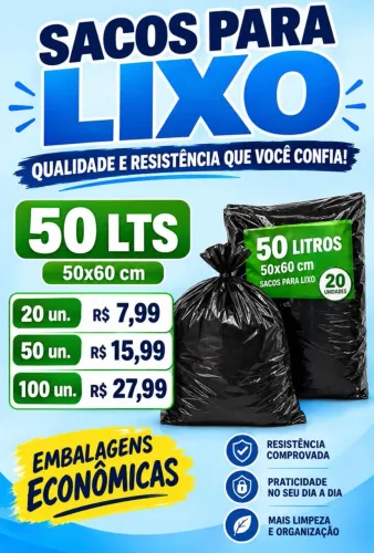 Saco de lixo 50 LTS