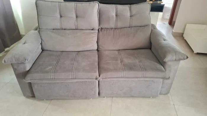 Sofá 2 Lugares retrátil cinza