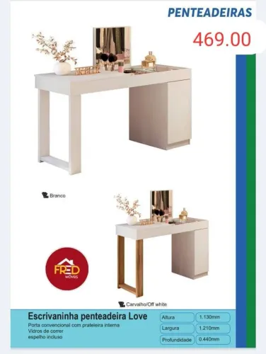 Penteadeira camarim love ,entrega e monta, super promoção