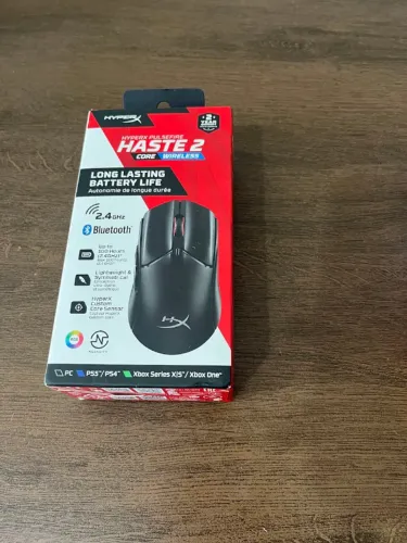 Mouse Gamer sem Fio HyperX Pulsefire Haste 2 Core - Longa Duração de Bateria, Leve-8R2E6AA