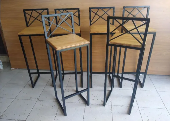 Banquetas , banco, ferro madeira