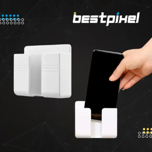 Suporte de Parede Multifuncional para Celular e Controle - Organizador