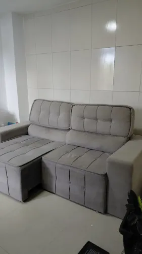 SOFÁ RETRÁTIL e RECLINAVEL - VELUDO (PERFEITO)
