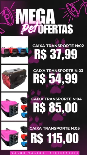CAIXA TRANSPORTE NA PROMOÇÃO!