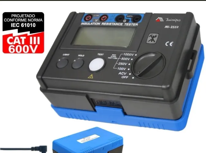 Megômetro Digital Portátil 750v Ac Cat Iii Mi-2552 Minipa
