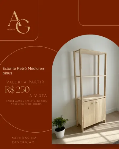 Estante Retrô - Média em Pinus