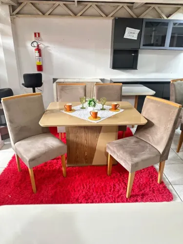 mesa 120x90  de 4 lugares com canto boleado a pronta entrega