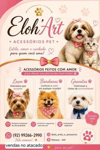 Acessórios pet ?gravatas, bandanas, laços etc.