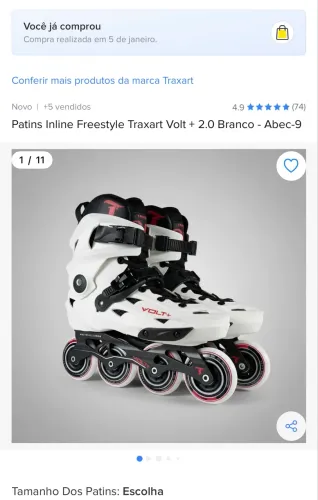 Patins traxart branco n. 38