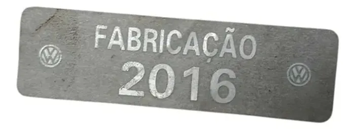 Plaqueta Emblema Ano Fabricação Fox 2016 Prateado