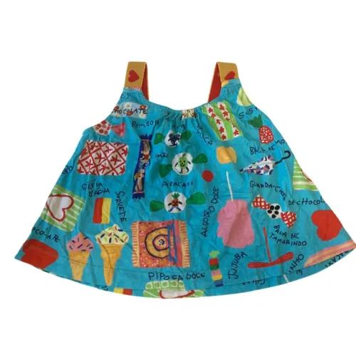 Blusa Fábula Infantil Doces Menina Original Tamanho 6 Azul