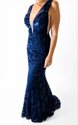 Vestido de festa azul royal