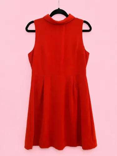 Vestido Forever 21 Vermelho Gola | Tam L Internacional | Novo Nunca Usado