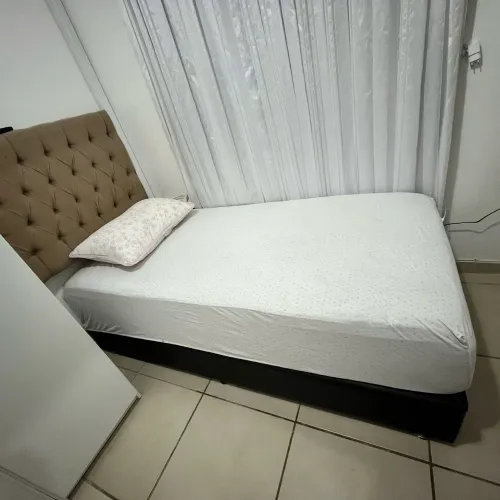 Base Cama box e colchão solteiros