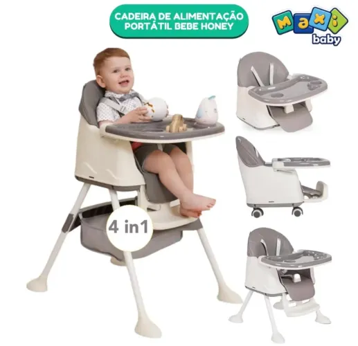 Cadeira de Alimentacao Portatil e Dobrável Bebe e Criança Assento Refeição Honey Maxi Baby