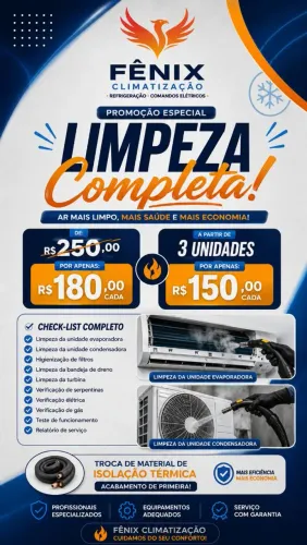 Ar condicionado limpo e funcionando 
