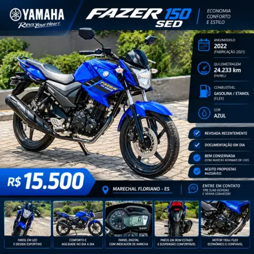 Yamaha Fazer 150 SED 2022 Azul | Revisada | 24.250 km