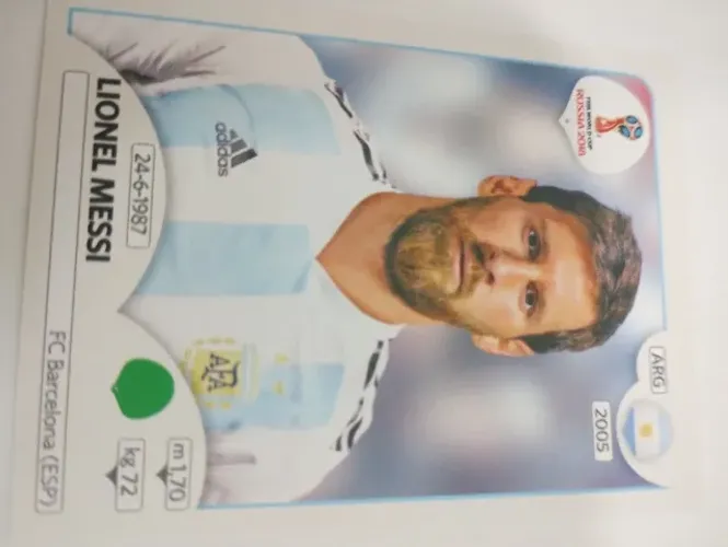 Figurinha Messi Copa 2018 Rússia