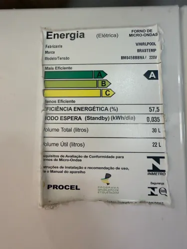 Microondas Brastemp Ative 30L 220V BMS45BBNA - COM DEFEITO