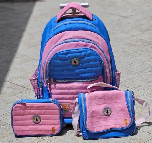 Kit Mochila Carrinho + Estojo + Lancheira Clio Style Luluca