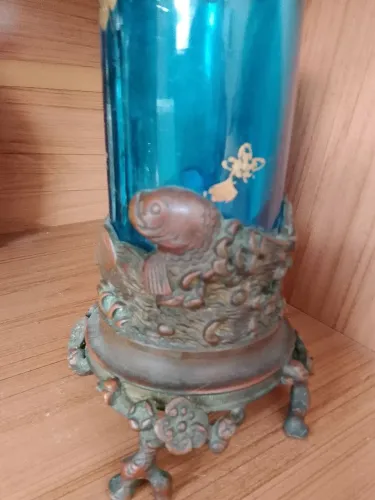 Porta vela antigo em bronze 