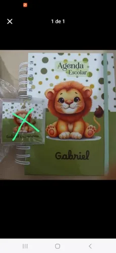 Agenda escolar infantil personalizada com o nome Gabriel