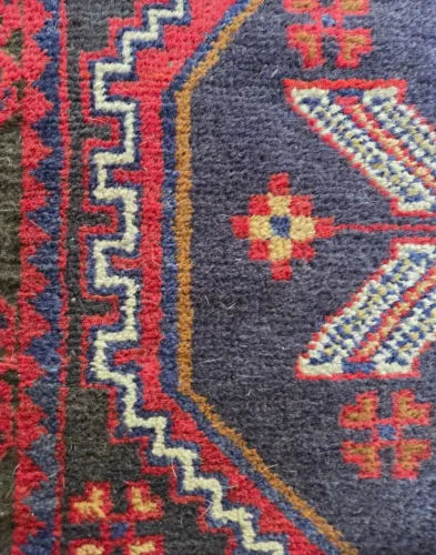 Tapete Persa Tribal Shiraz / Qashqai Feito À Mão - 1,42m X 0,81m