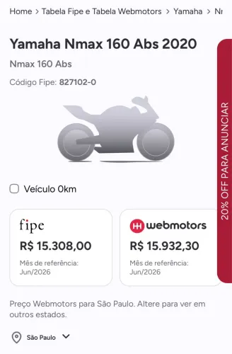  OPORTUNIDADE!  Yamaha NMAX 160 ABS