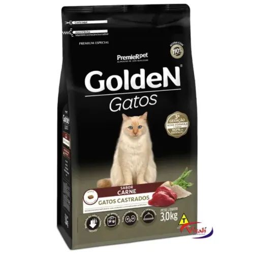 Golden Fórmula Gatos Castrados Carne 3Kg