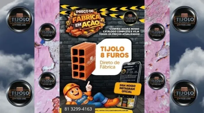 tijolo 8 furos comercialização direta da fábrica