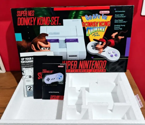 Caixa repro Super Nintendo Donkey Kong Set
