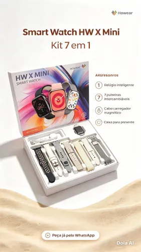 Smart Watch Kit Completo 7 em 1 ? Presente Perfeito ?