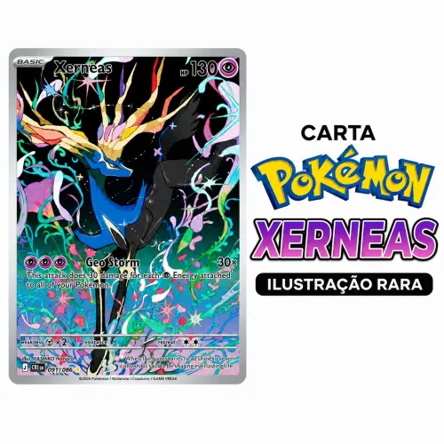 Carta Pokémon Xerneas 091/086 - Ilustração Rara