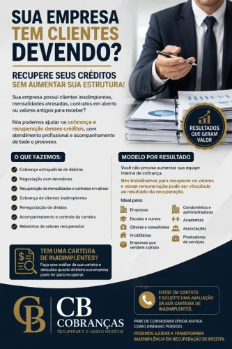 SUA EMPRESA TEM CLIENTES DEVENDO? - RECUPERE SEUS CRÉDITOS SEM AUMENTAR SUA ESTRUTURA!