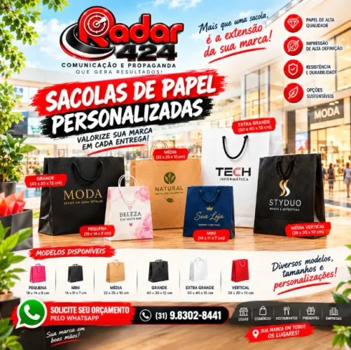 SACOLAS DE PAPEL PERSONALIZADAS