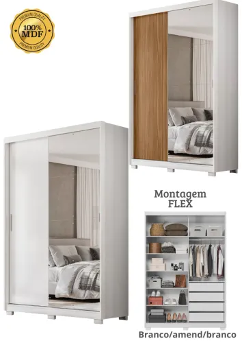 Guarda Roupa Riva 100% MDF - Promoção 