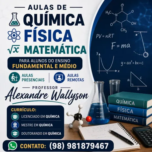 Aulas particulares de Química, Física e Matemática