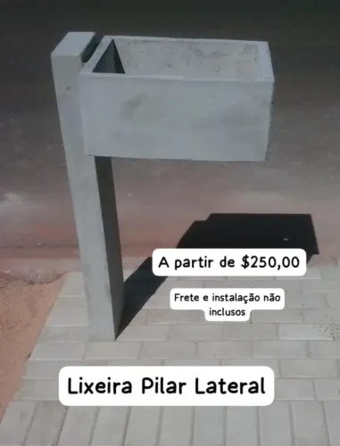 Lixeira de Cimento Pilar Lateral