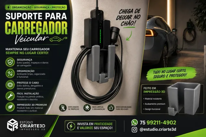 Suporte de carregador carro elétrico