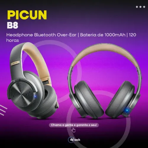 PROMOÇÃO!! Fone de Ouvido Bluetooth Picun B8 | 120 horas | Over-Ear | Gray