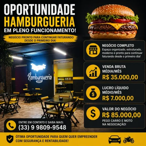 Lanchonete em pleno funcionamento em Almenara 