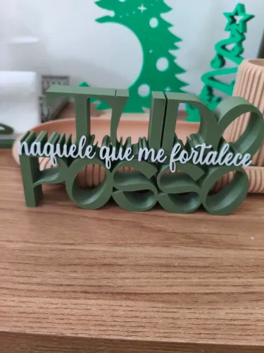 Letreiro em impressão 3d "Versículo Bíblico"