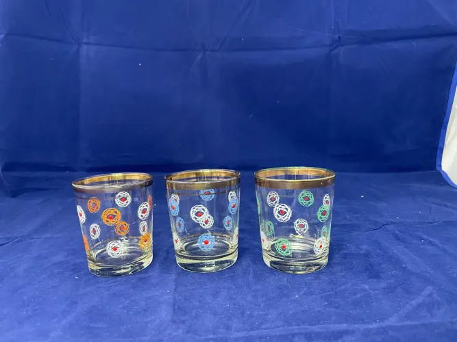 Louça: Conjunto de 3 Copos Para Caipirinha em Cristal Antigo