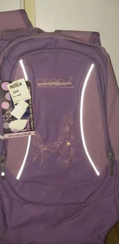 Mochila RISCA feminina uva e rosee c borbolet