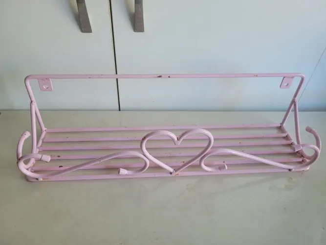 Suporte prateleira rosa para temperos ou plantas C/ FERRUGEM