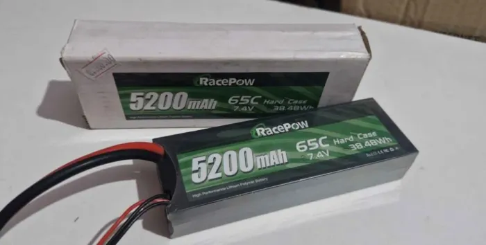 Bateria Lipo 2s 7.4v 5200mAh 65C automodelo carrinho hardcase
