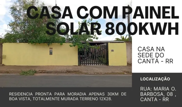 DISPONÍVEL PARA VENDA CASA ? NO MUNICÍPIO DO CANTÁ
