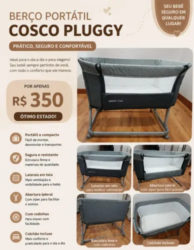 Berço portátil cosco pluggy