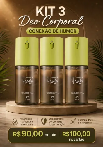 3 deo corporal conexão de humor por 90 reais