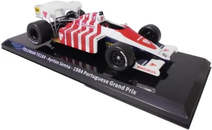 Miniatura F1 1/24 Toleman TG184 1984 - Ayrton Senna - Nova / Lacrada